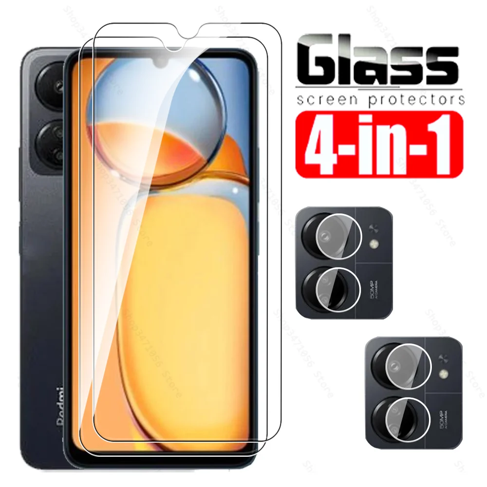 

4-in-1 Glass For Xiaomi Redmi 13C 9H Tempered Glass Redmy Redme Radmi 13 C C13 Redmi13C 4G 6.74inch Camera Lens Screen Protector