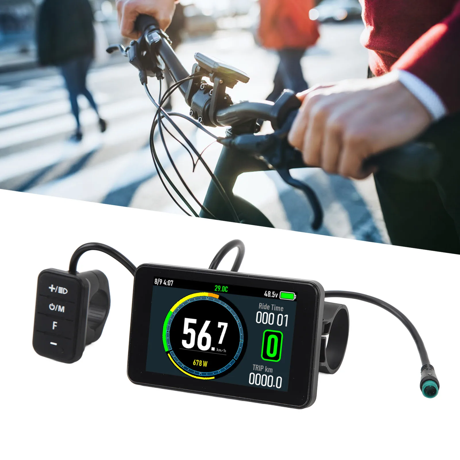 Новый электрический велосипед T8 с цветным дисплеем