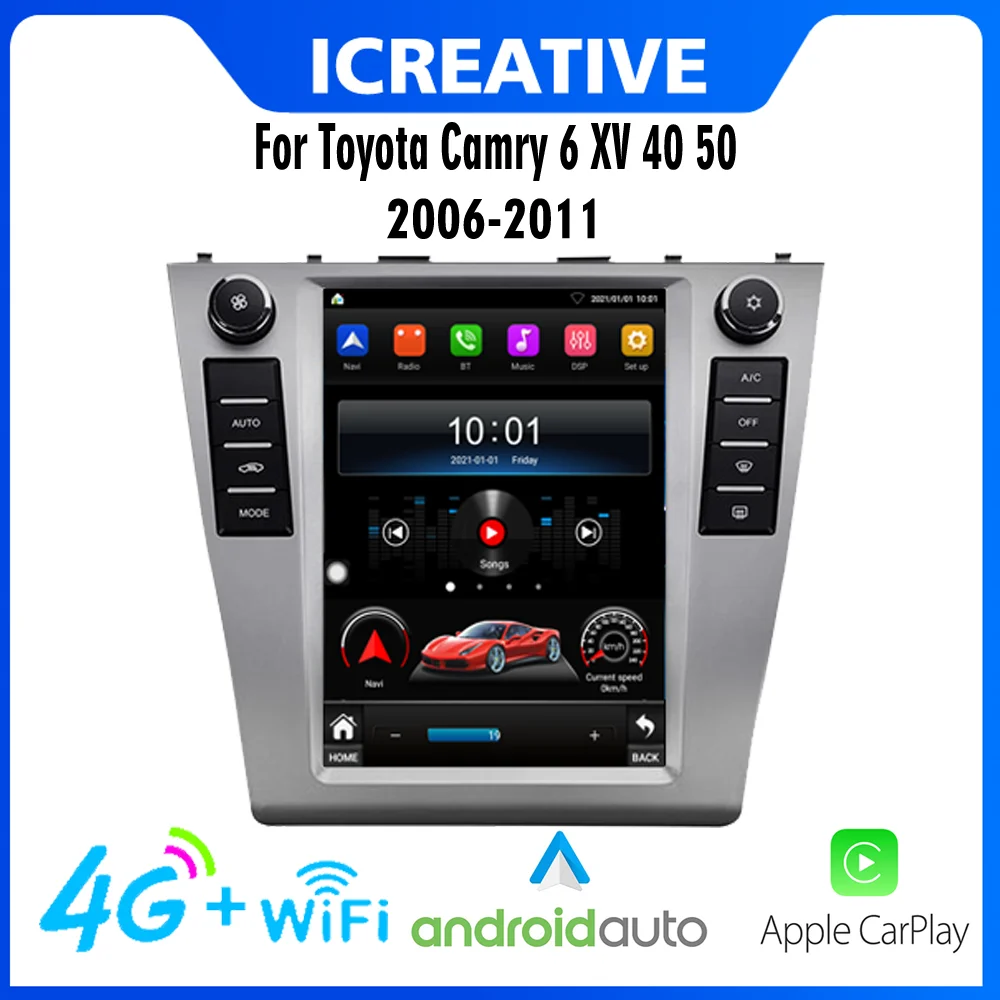 

For Toyota Camry 6 XV 40 50 2006-2011 2 Din Tesla Car Radio Android 4G Carplay GPS Navigation Multimedia Player Stereo