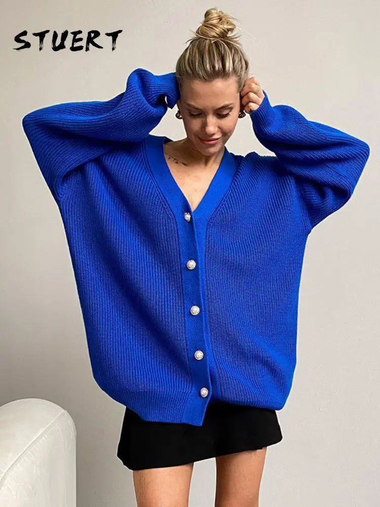 

Sweater Woman Winter 2022 Loose Knit Sweater Long Sleeve Warm Casual Solid Color Cardigan Oversized Cardigan Long Sleeve Jumper
