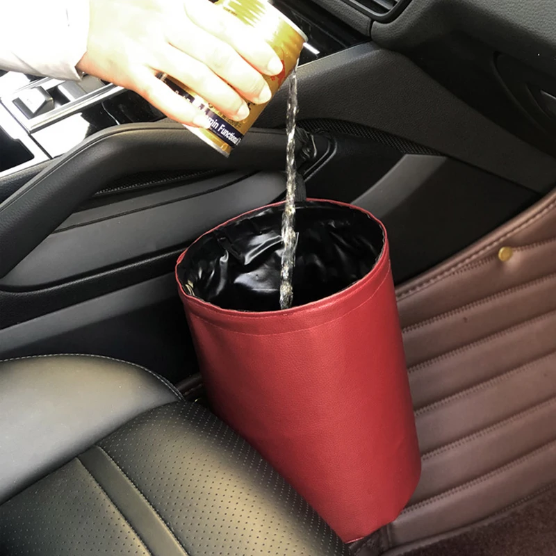 

Car Storage Busket Interior Rubbish Container Waterproof Garbage Can Bin Folding Car Trash Bin Trash Can Car Trash