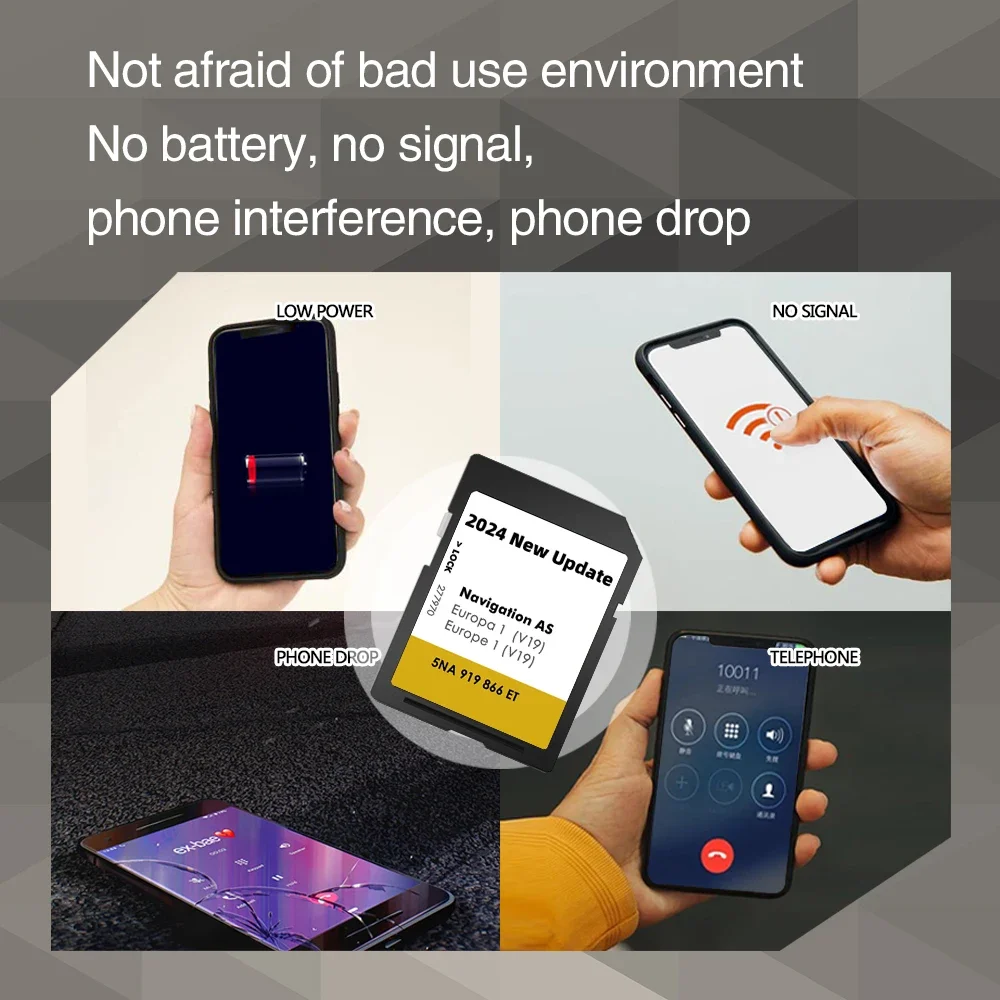 НОВИНКА для VW Discover Media Navigation AS V19 Карта Великобритании Европа 2024 Sat Nav SD-карта 32 ГБ