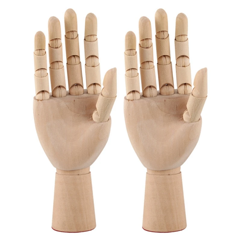 

2Pcs 18 X 6Cm Wooden Articulated Right Hand Manikin Model Gift Art Alternatives