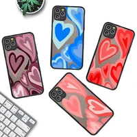 love heart phone case for iphone x xr xs 7 8 plus 11 12 13 pro max 13mini translucent matte case