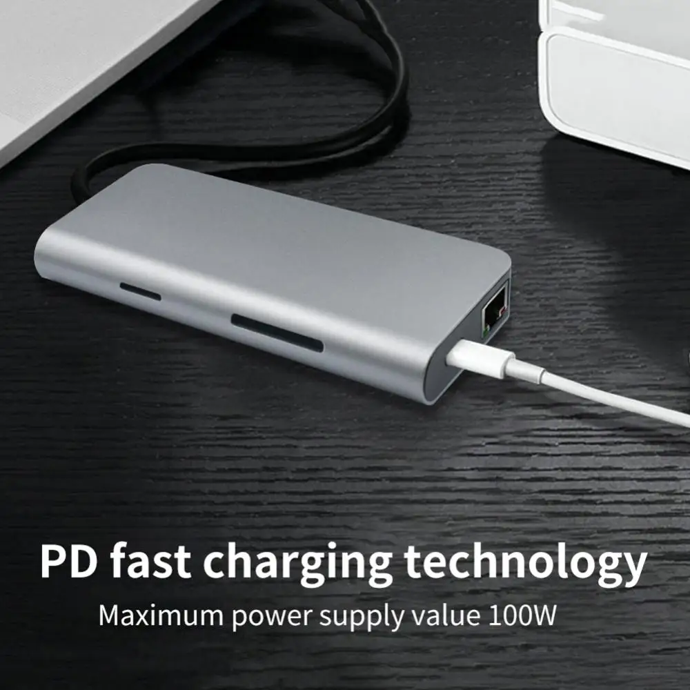 

Док-станция портативная 8-в-1 с Usb Type-C на Hdmi, 100 Вт, 5 Гбит/с