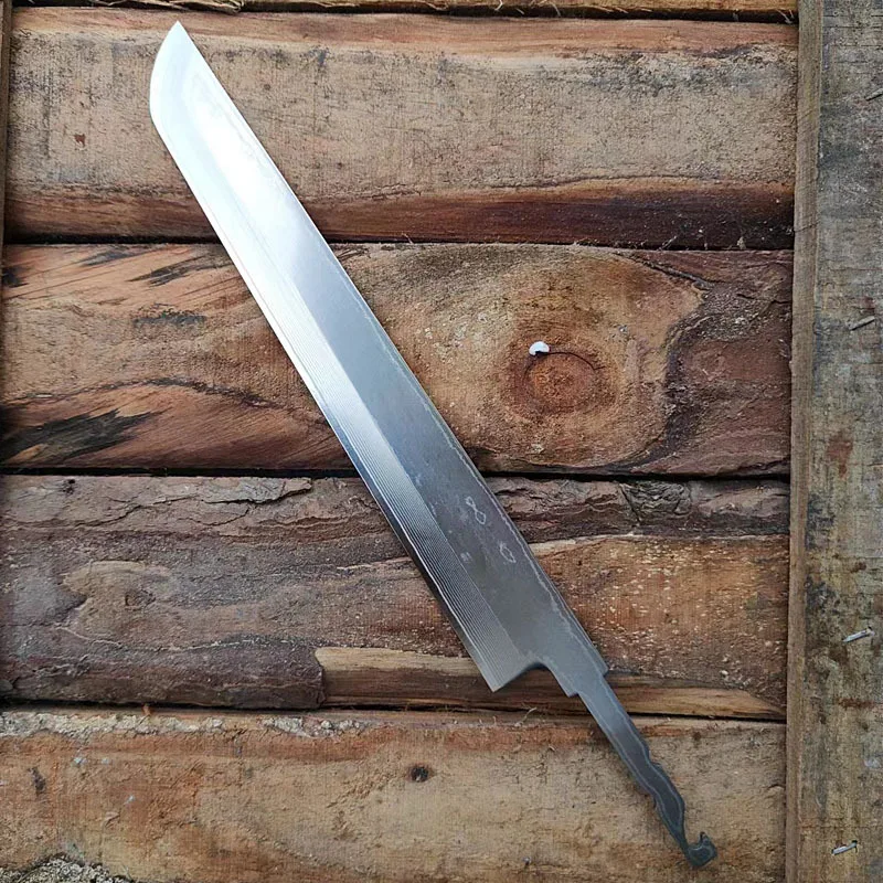 Нож для сашими без ручки дамасская сталь двустороннее лезвие острый тесак