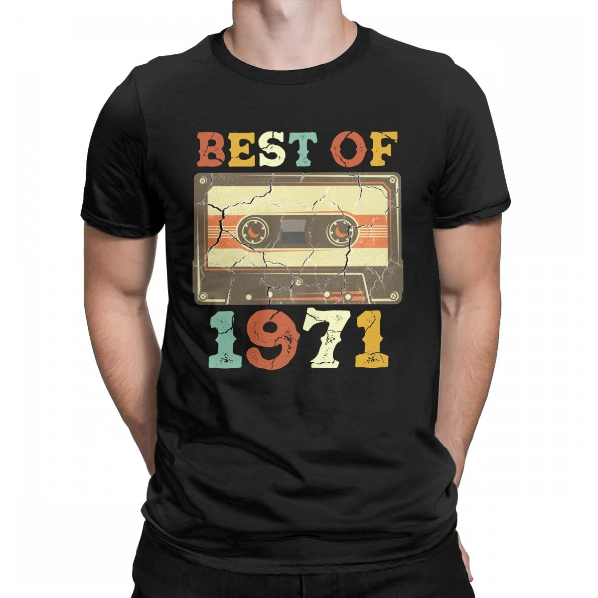 Best 1971 Cassette Men's T Shirts Vintage Retro Vintage T Shirt Men Cotton Tshirt Tees Tops Harajuku Streetwear