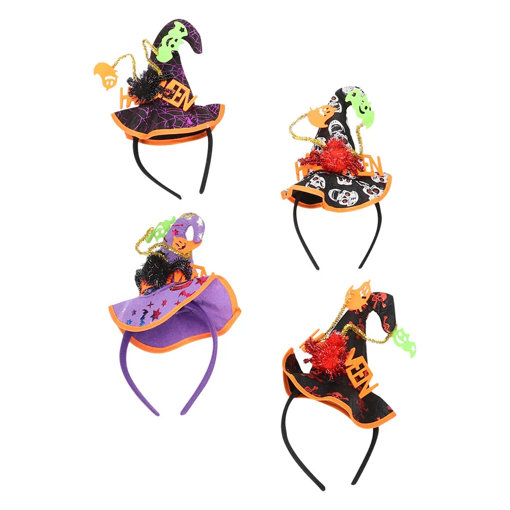 

4pcs Headband Witch Hat Hair Hoops Cosplay Party Hair Accessories