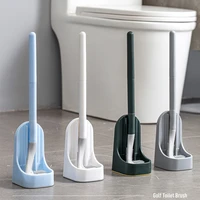 flexible wall mounted toilet bowl brush cleaner golf silicone toilet brush with holder base for bathroom cleaning