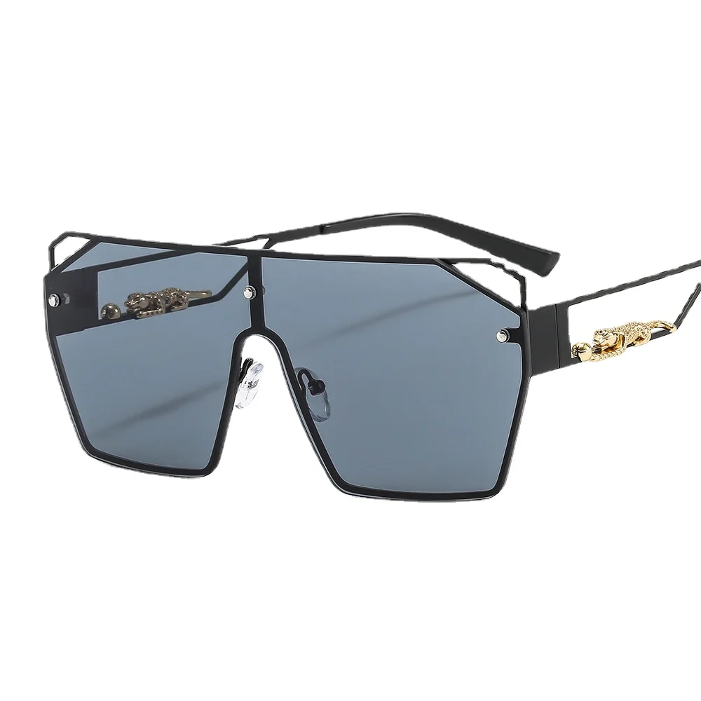 

2022 Модные металлические женские украшенные гепардом многоугольные Соединенные солнцезащитные очки Классический роскошный бренд дизайнер...