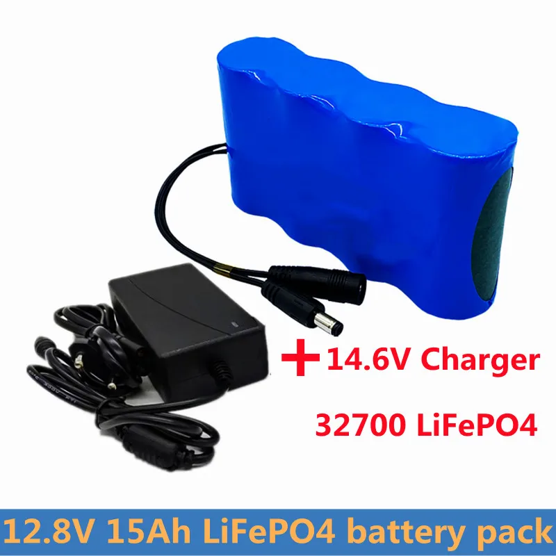 

Портативный 12 В 15 Ач 32700 LiFePO4 перезаряжаемый аккумулятор со встроенным 40 А одинаковым портом сбалансированный блок питания BMS 12,8 В + зарядное устройство 14,6 в