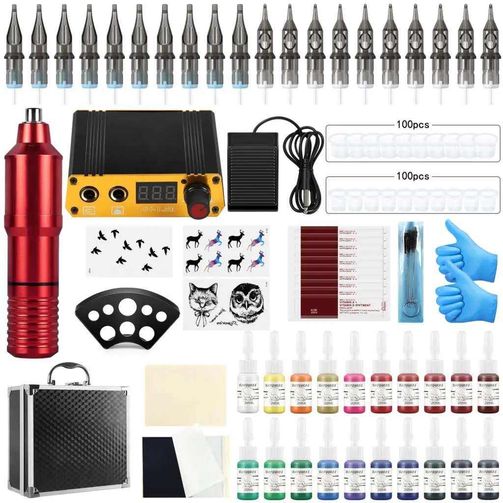 

Tattoo Kit 1 Set Lightweight And Portable Tattoo Pen Set Rotary Makeup Tattoo Pen Box Machine Motor Tools For DIY Tattoo