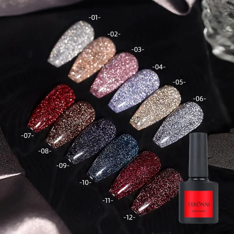 

Hot Disco Style Diamond Luster Nail Gel Polish Crystal Sequins Clear Glitter Powder Nail UV Gel Semi Permanent Nail Art Gel