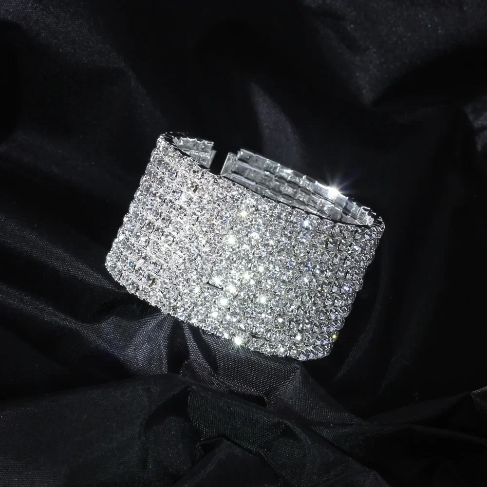 MANGOSKY свадебные украшения 1-10 рядов манжеты CZ горный хрусталь кристалл стрейч