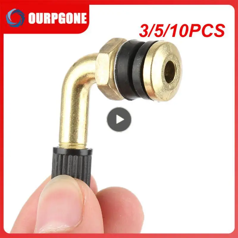 

3/5/10PCS 90Degree Angle Brass Air Tyre Valve Caps Stem With Extension Adapter For Car Truck Motorcycle Cycling Car Accessories