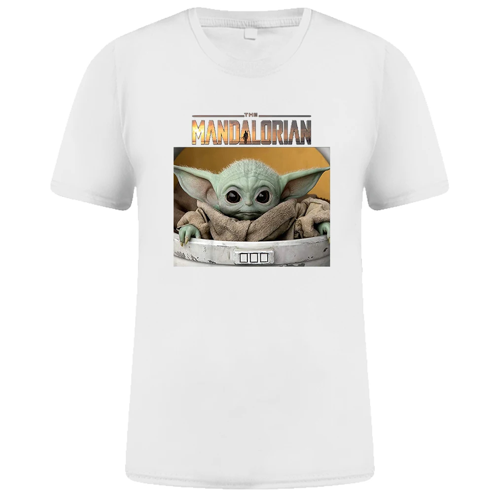 

Повседневные мужские футболки с принтом мандалориана Йоды, футболки в стиле Харадзюку, футболки с диснеевскими звездами, летние хлопковые свободные мужские топы