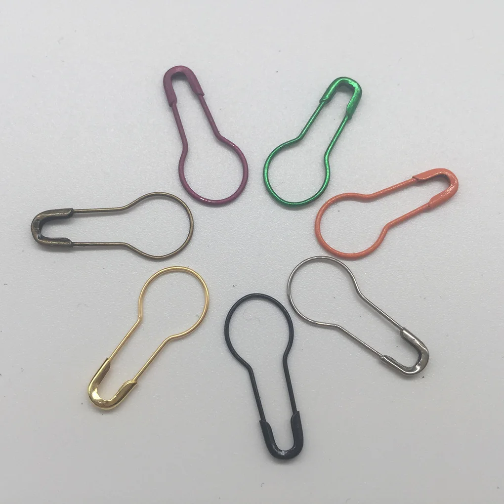 

100 1000 Pcs Safety Gourd Shaped Pins Buckles Iron Swing Tags Fastener Clothes Mixed Color