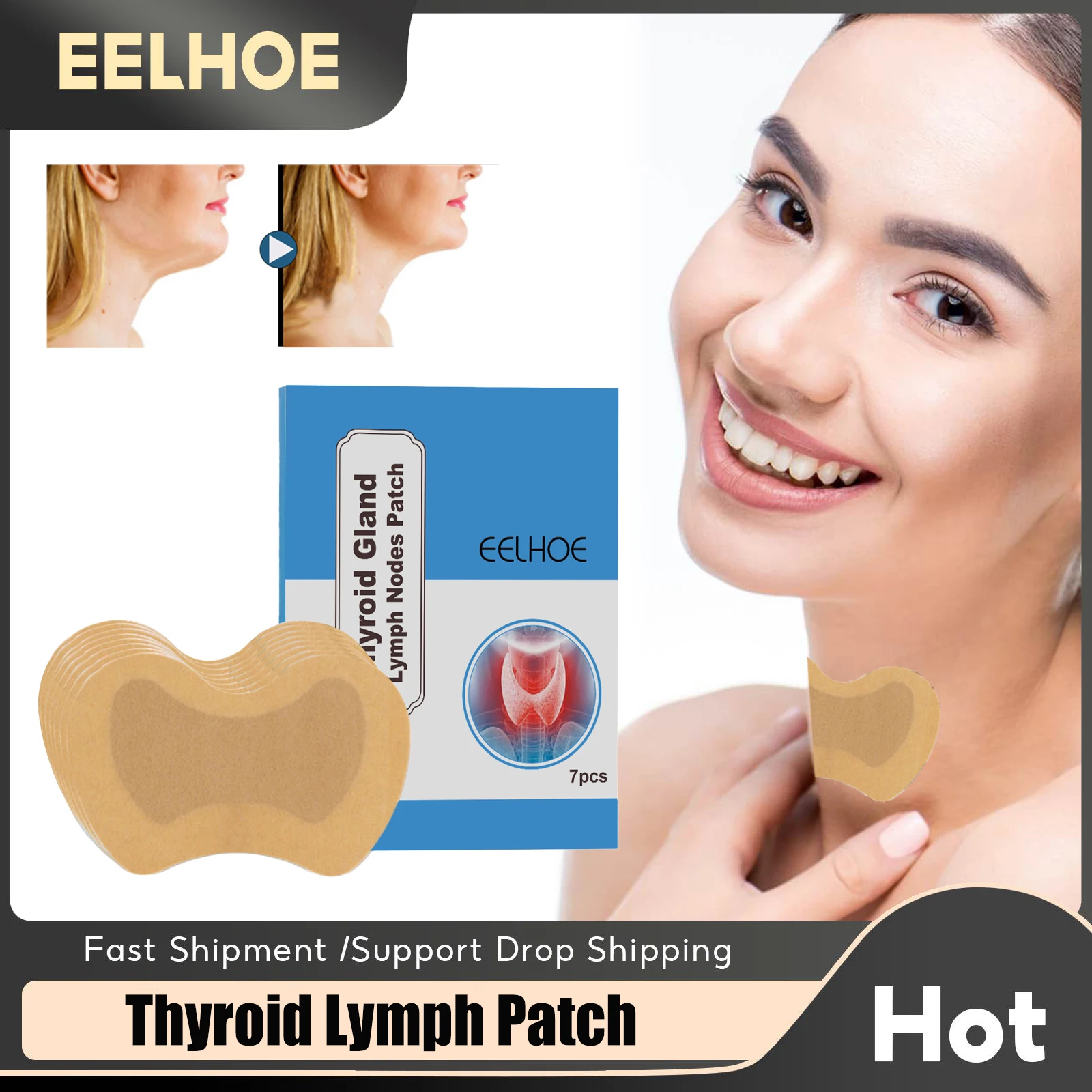 

Lymph Detox Patch Effective Painless Treat Neck Breast Thyroid Lymph Nodes Anti Swelling Lymphatic Drainage Health Care Patches