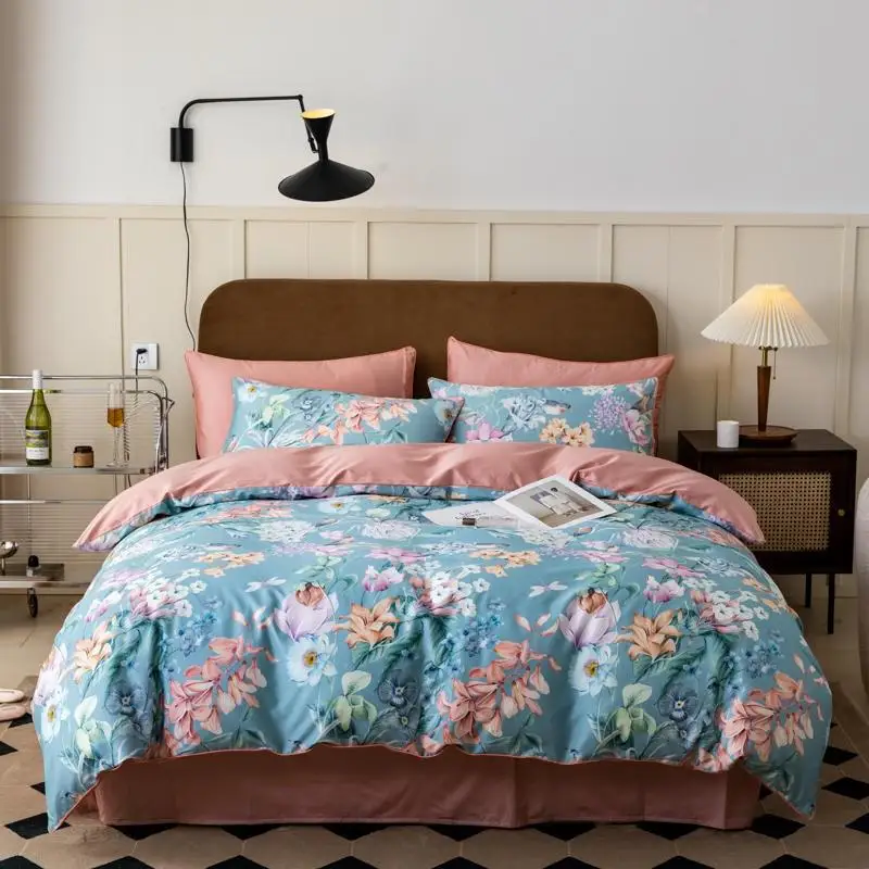 

Комплект постельного белья IvaRose HOME TEXTILE из египетского хлопка, тропические листья, размер Квин