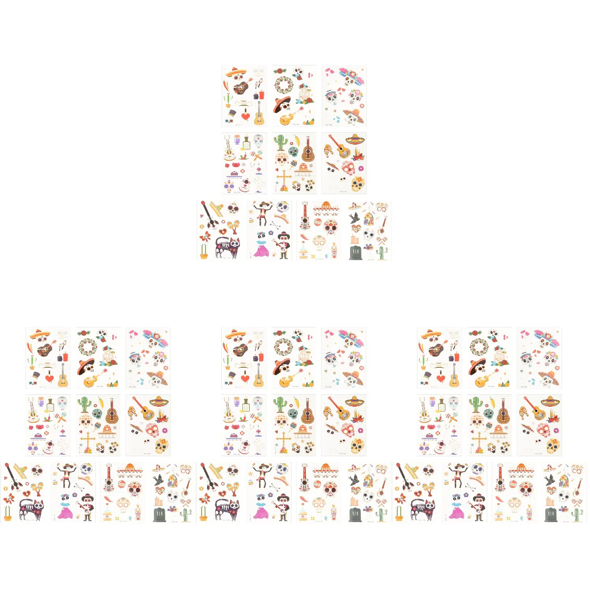 

40 Sheets Day of The Dead Makeup Kids Temporary for Decor