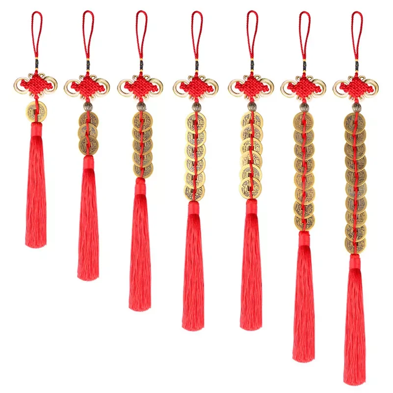 

Knot Tassels Decorative Bronze Coin Silk Tassel Fringe Garniture Diy Tassel Trim for Curtain Fringe Bag Pendant Decor