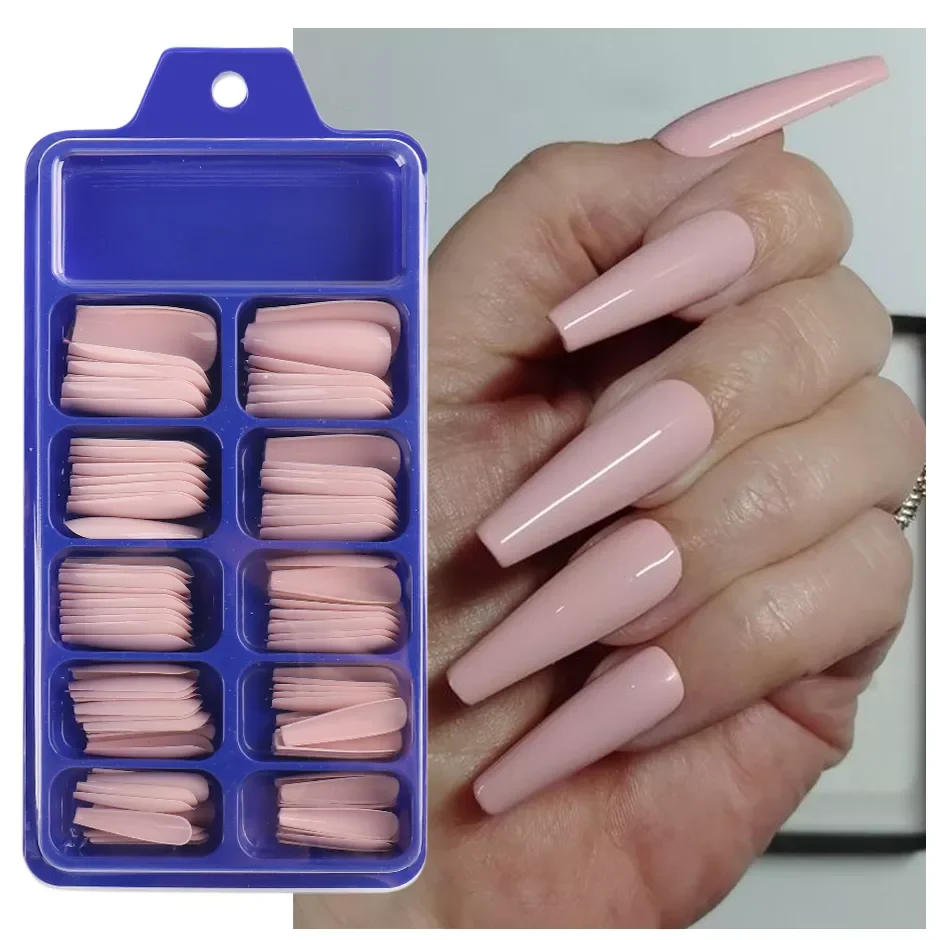 Накладные ногти 100 шт. набор для длинного прессования ногтей гроб балерина