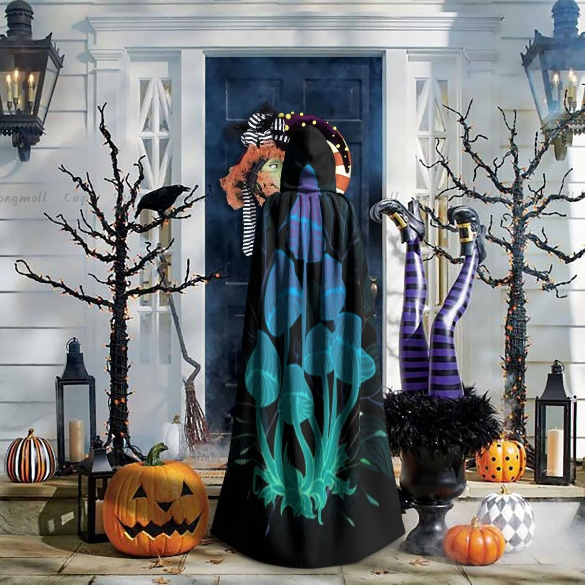 Загадочный биолюминесцентный галлюциногенный плащ с капюшоном для косплея