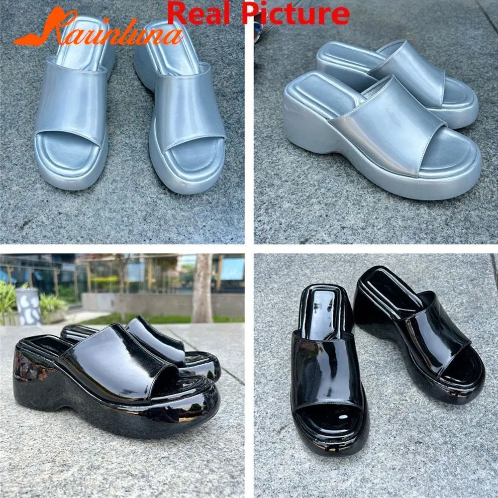 New Fashion Brand Women's Slippers 2023 Wedge High Heeled Sandals European Style Simply Casual Comfy Walking Slippers summer