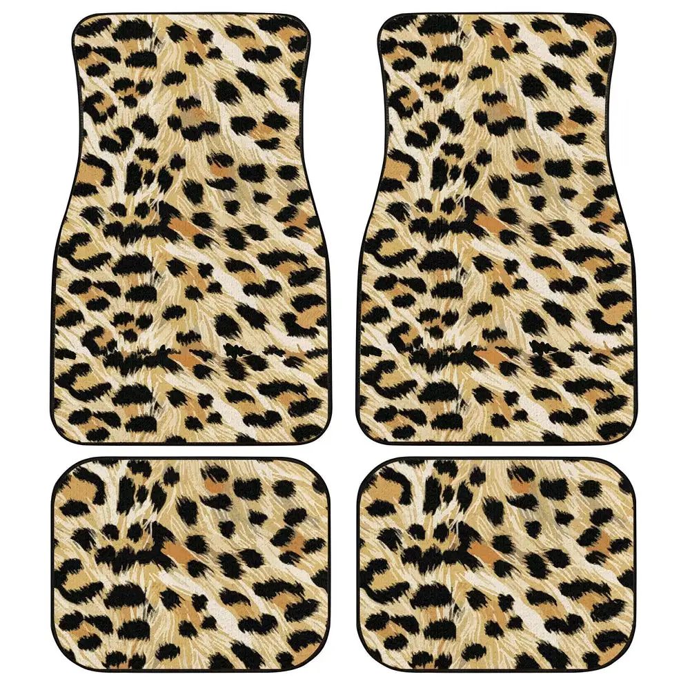 

Cheetah Print Car Floor Mats Custom Car Accessories Gifts Idea Printing Car Floor Mat Universal Fit for Cars SUV Van