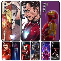 handsome iron man phone case for oppo a5 a9 a12 a1k ax7 a72 a52 a31 a53 a53s a73 a93 a94 a74 a16 2018 2020 black luxury back