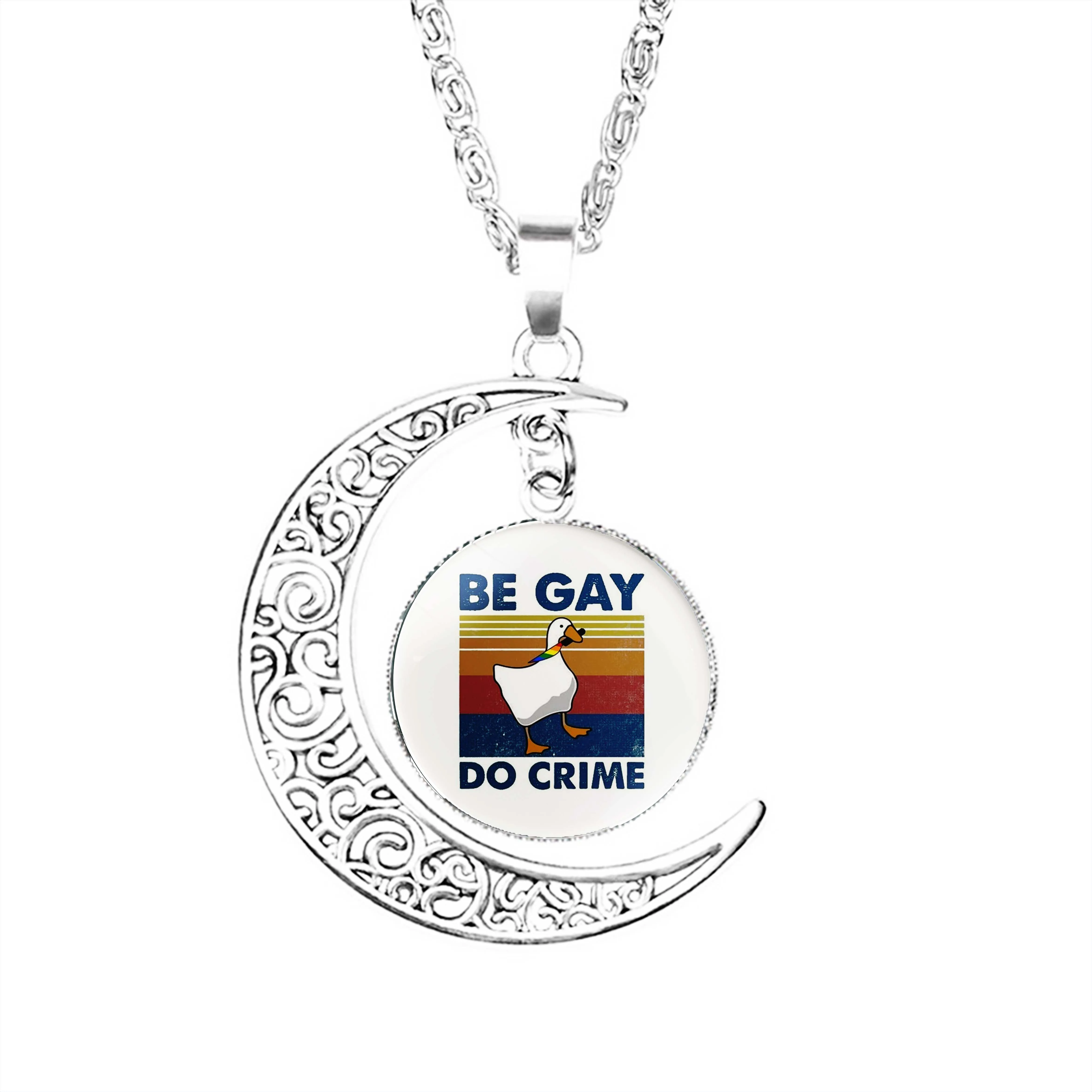 Женское ожерелье с подвеской в виде гусиной гордости ЛГБТ-Луны