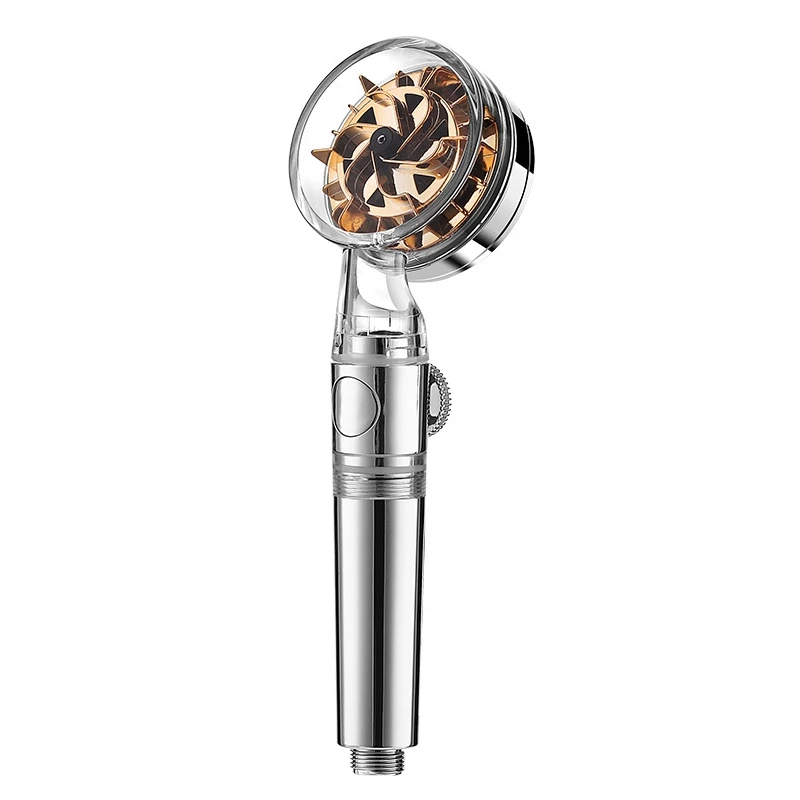 

Propeller Driven Handheld Shower Head High Pressure Shower Turbocharged Shower With Hose And Shower Arm Bracket