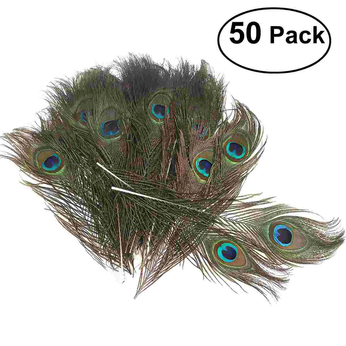 

MUSEYA 50pcs 25-30cm Beautiful Natural Tail Eyes for Craft / / Dress / Hats / Bridal Costume