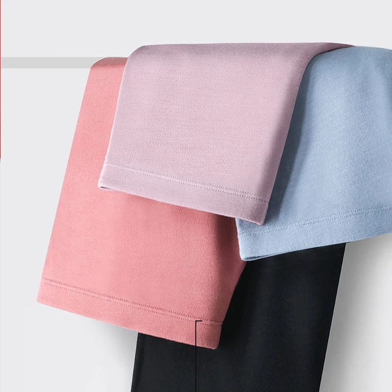 MiiOW Thermal Underwear Set Women & Men Winter Warm Shirt Round Neck Tracksuit Fleece Couple Solid Antibacterial Ladies Clothes