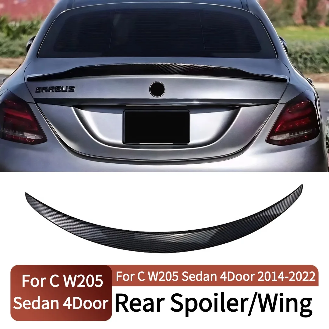 Для Mercedes Benz C class W205 и C63 C43 AMG 4Door Sedan 2014-22 Заднее крыло багажника спойлер воздушный