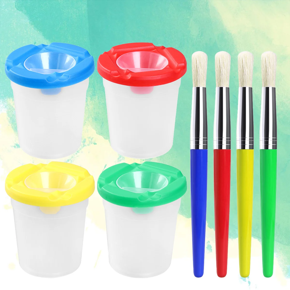 

Kids Brushes Brush Painting Cupswash Craft Flat Kid Pens Blending Tools Pen Refillable Round Kit Set Pointeddrawing Adults Wble