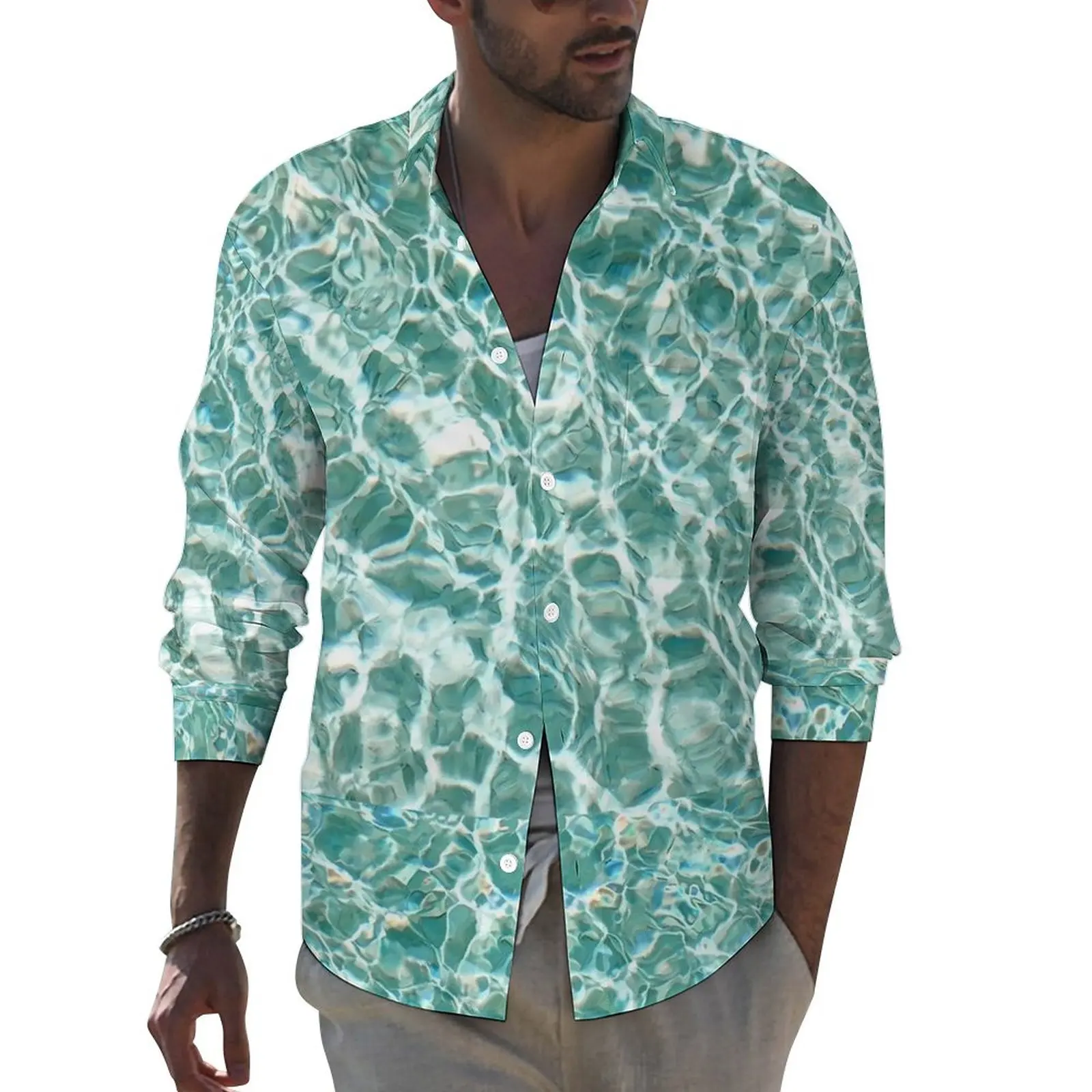

Повседневные рубашки с мелким ворсом, мужская рубашка с рисунком в рубчик, крутые блузки с длинным рукавом Y2K, осенняя Дизайнерская одежда, приблизительно 4XL