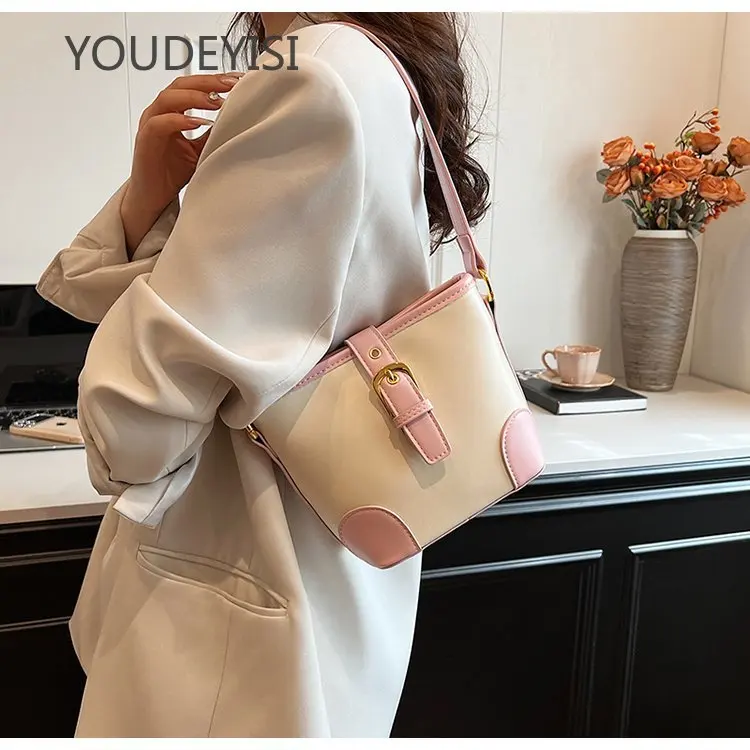 Женская сумка YOUDEYISI контрастных цветов: летняя новая модная через плечо холщовая