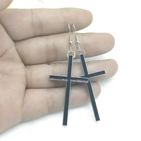 gothic black drop cross earrings jewelry special silver earrings fashion jewelry 2022 ladies girls party gifts