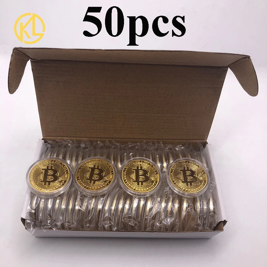 

50pcs Bitcoin/Ethereum/Litecoin/Dash/Ripple/Monero/EOS Coin Metal Physical silver/Gold Ada Cardano Commemorative BTC Crypto Coin