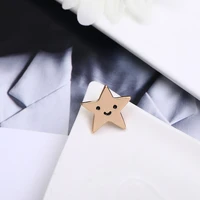 new five pointed star brooch pin cute student jewelry badge creative trend simple wild accessories clothe backpack pin wholesale