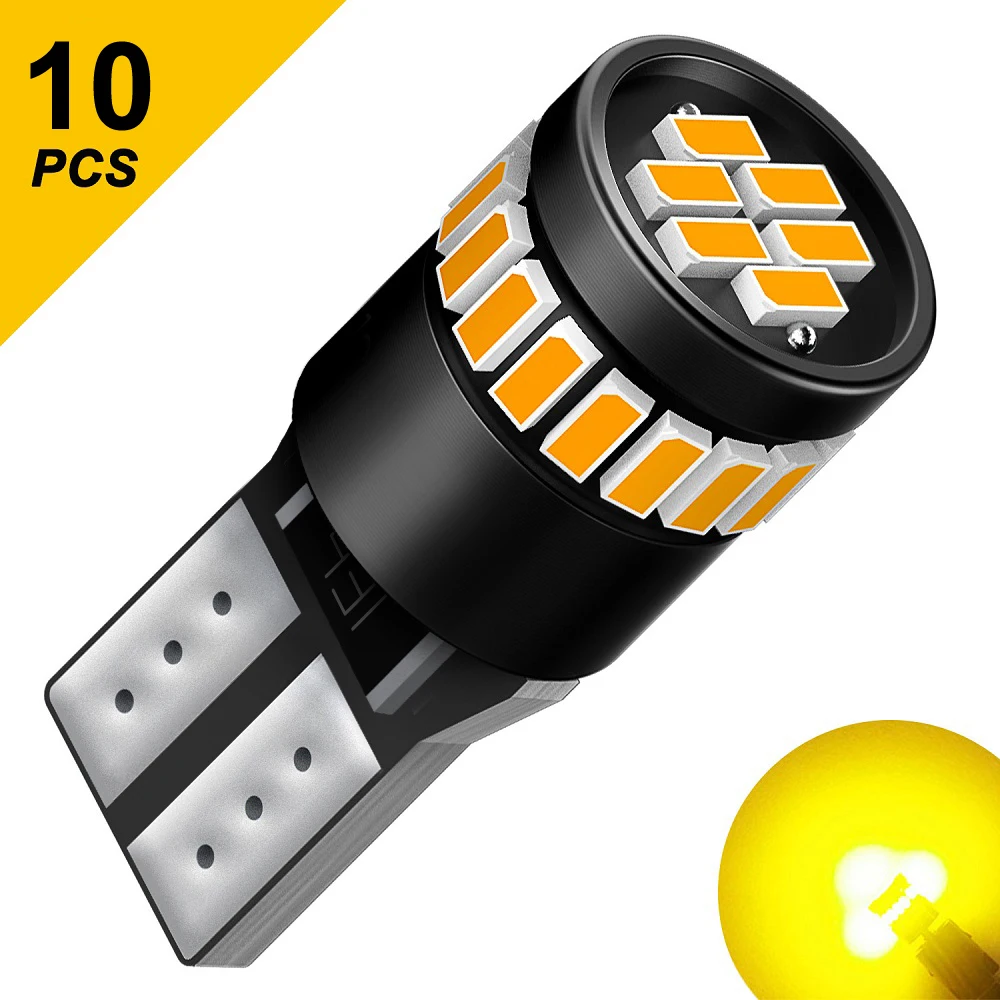 

AUXITO 10 шт. T10 светодиодный красный W5W 168 194 Светодиодный лампа Canbus зазор желтый светильник Автомобильный интерьер багажник номерной знак лампа 6500K белый