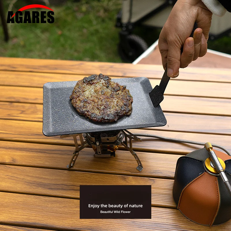 

Mini Portable BBQ Frying Plate Foldable Outdoor Teppanyaki Camping Cookware Picnic Barbecue Nonstick Grill Baking Pan