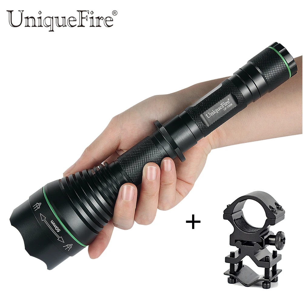 

UniqueFire 1508-T50 IR 940NM LED Flashlight Infrared Night Vision Zoom 3 Modes Long Range Rechargeable Lampe +Scope Mount