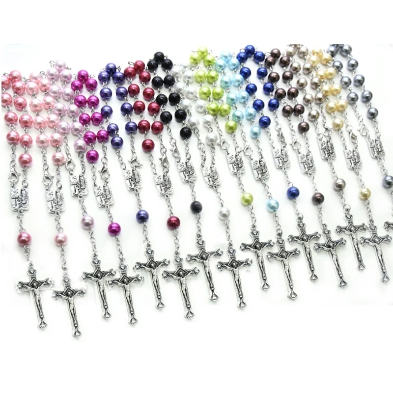 Розарии с жемчужными пальцами четки для крещения на вечеринке пальцах