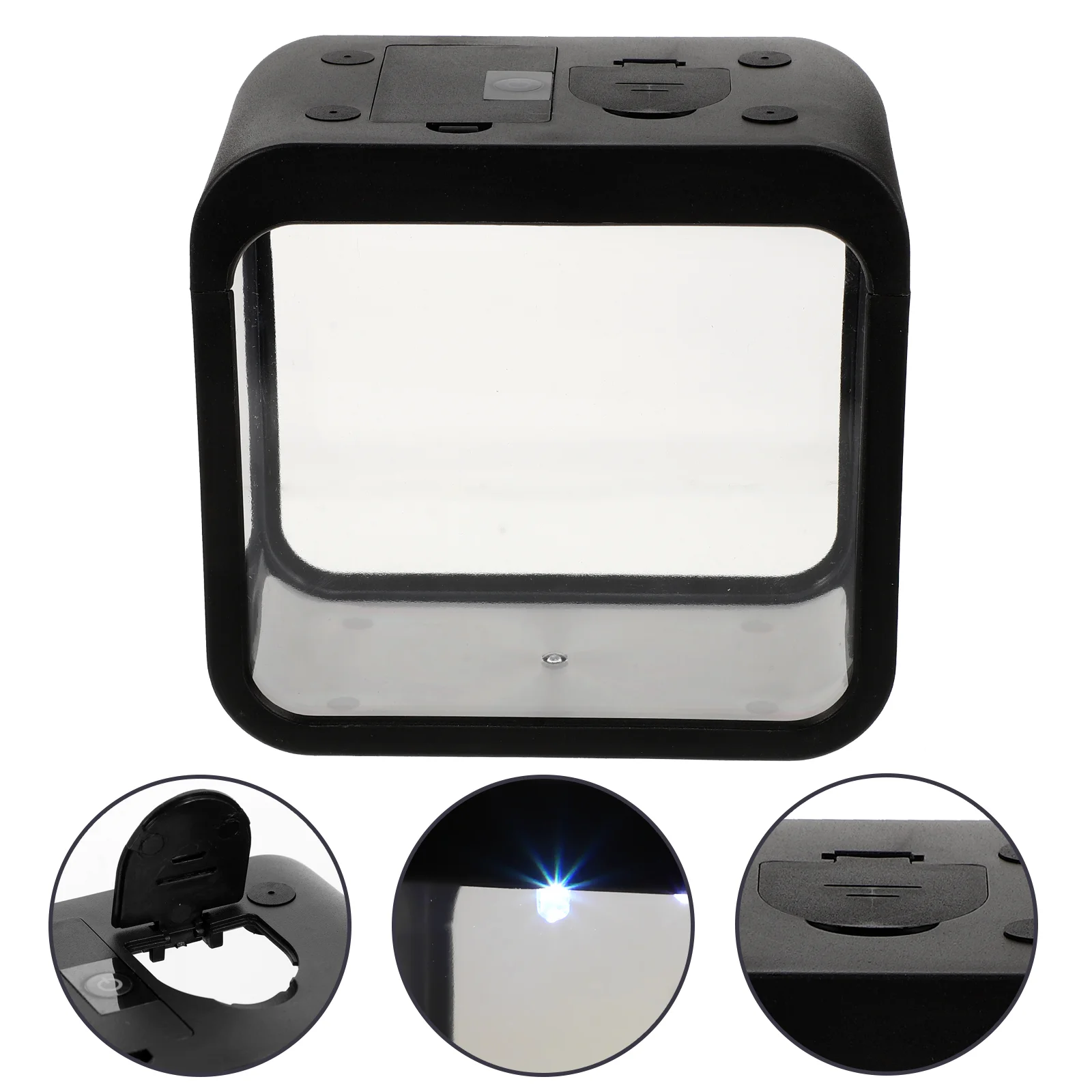 

Tank Box Aquarium Mini Desktop Light Decoration Tanks Betta Battle Transparent Reptile Led Beta Breeder Breeding Plastic Desk