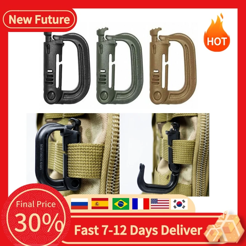 

Outdoor Medium Tactical Carabiner ITW Molle Buckle Hook Backpack Molle System D Buckle Military Camping Climbing Accessories