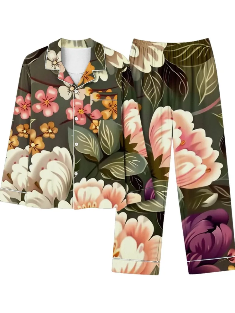 Женский комплект из двух предметов топ на пуговицах с цветочным принтом и