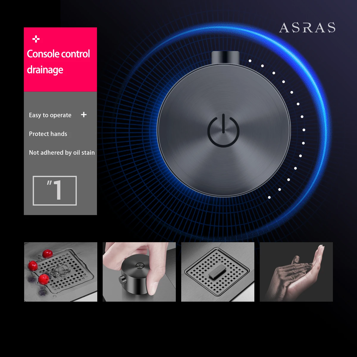 ASRAS нанометр 304 нержавеющая сталь умная очистка кухонная раковина Скрытая чашка