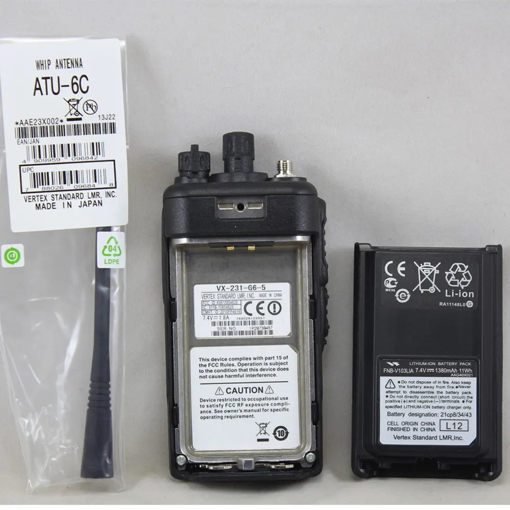 Najtaniej VX-231 VHF/UHF Przenośne Two Way Radio Wymienić Na Standard Wierzchołkowy VX-231 VX-261 VX-351 Walkie Talkie Z ładowarka Do Akumulatorów Litowo-jonowych